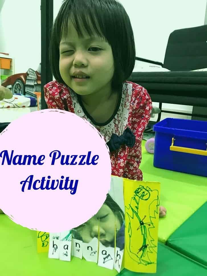 Name Puzzle Activity To Help Kids Recognize Letters In Their Name 4 Name Activity with toddler