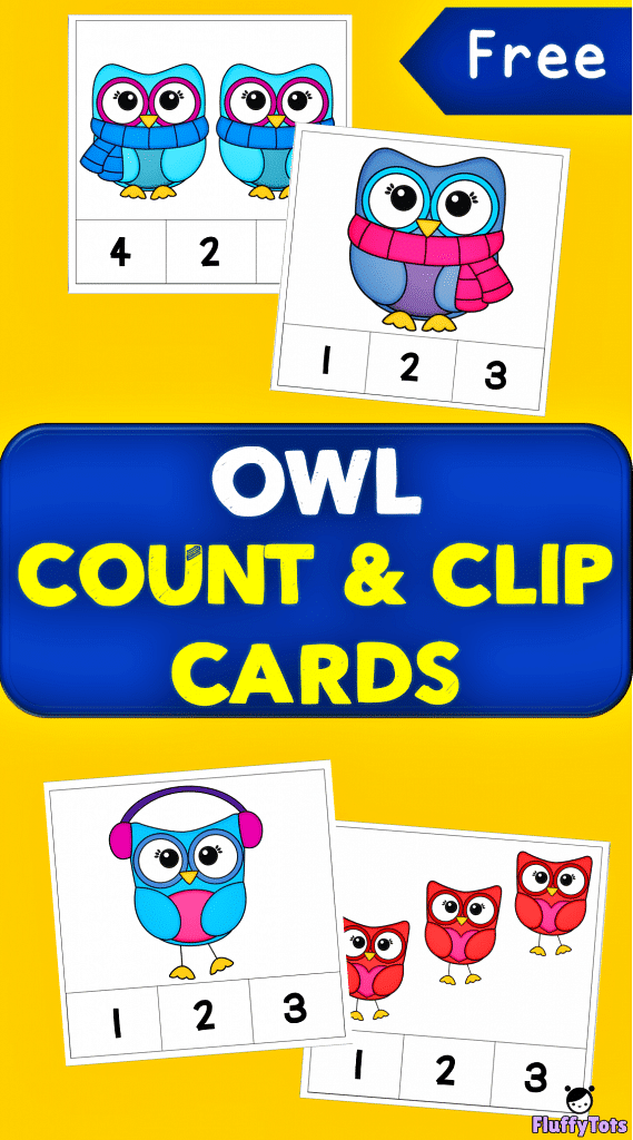 Owl Count and Clip Card : 20 Easy Sets for Preschoolers 2 Owl Count and Clip Card