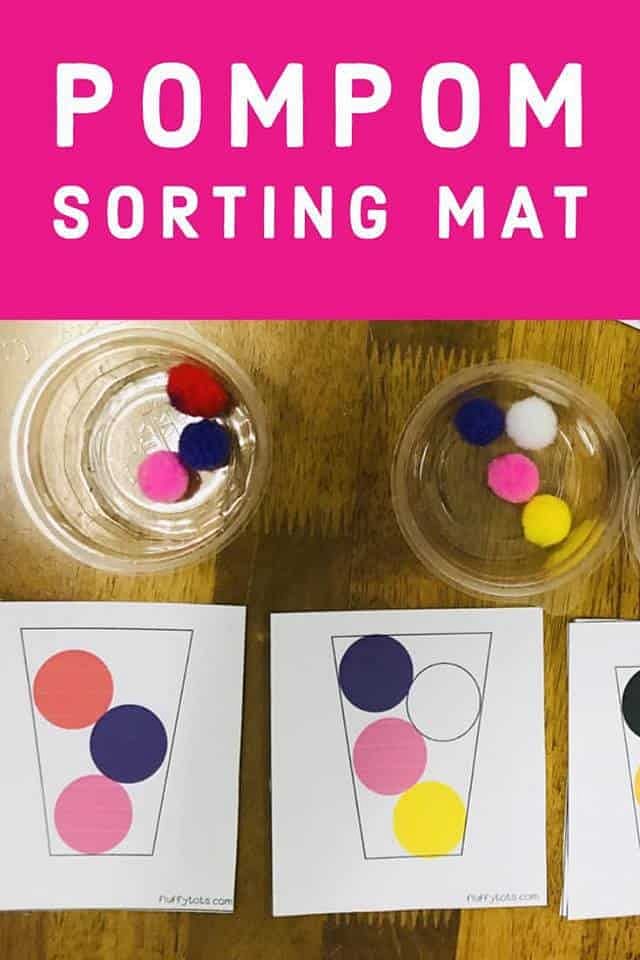 Pompom Activity With Toddler : Pompom Sorting Color Mat (28 Sets) 2 Pompom Activity With Toddler : Pompom Sorting Color Mat (28 Sets) 2