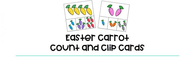 easter carrot count clip cards