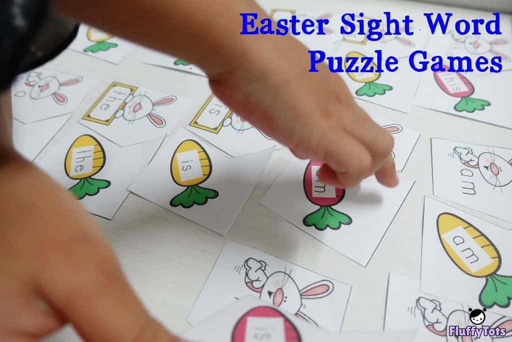 Easter Sight Word Games : FREE 12 Simple Cute Puzzles 6 easter sight word game