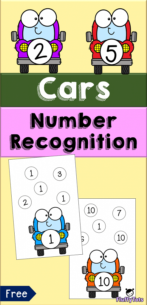 Cars Number Recognition Printables : FREE 10 Number Cards 2 Cars Number Recognition Free Printables