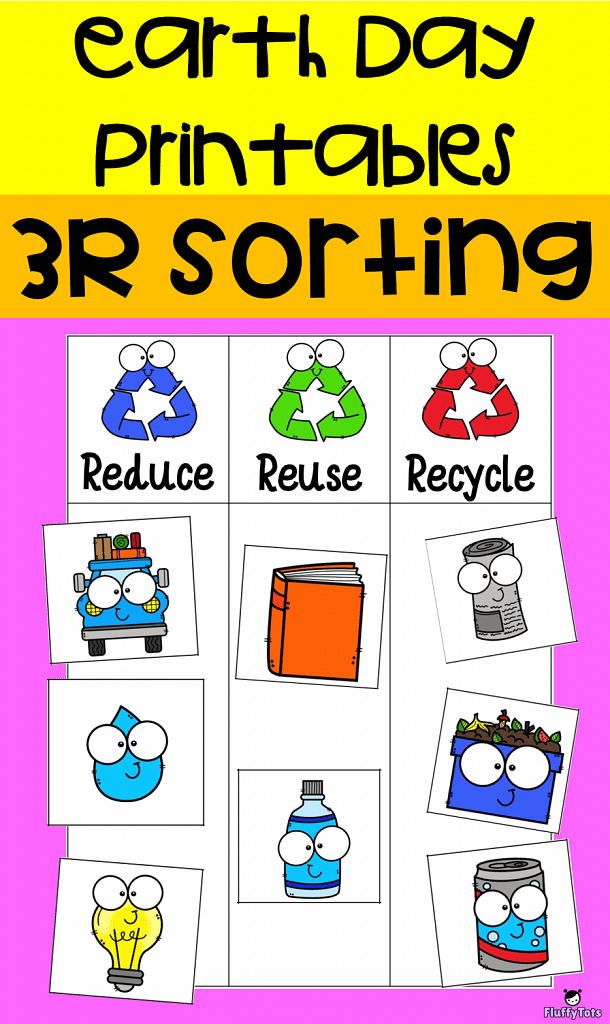 Earth Day Printables : 3R Activity for Kids 2 Earth Day Printables 3R Sorting