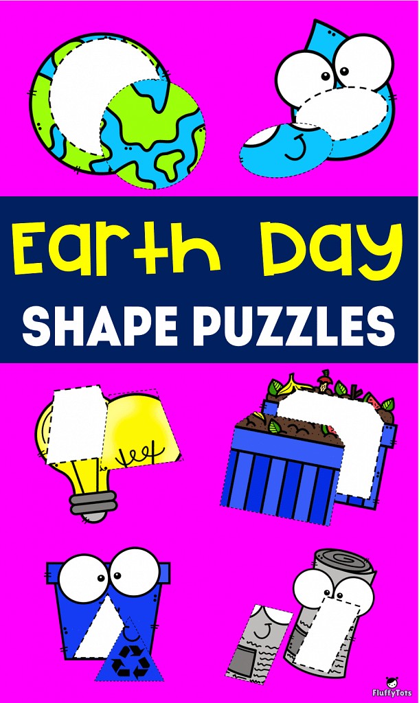 Earth Day Shape Matching Printables 2 Earth Day Shape Puzzle printables