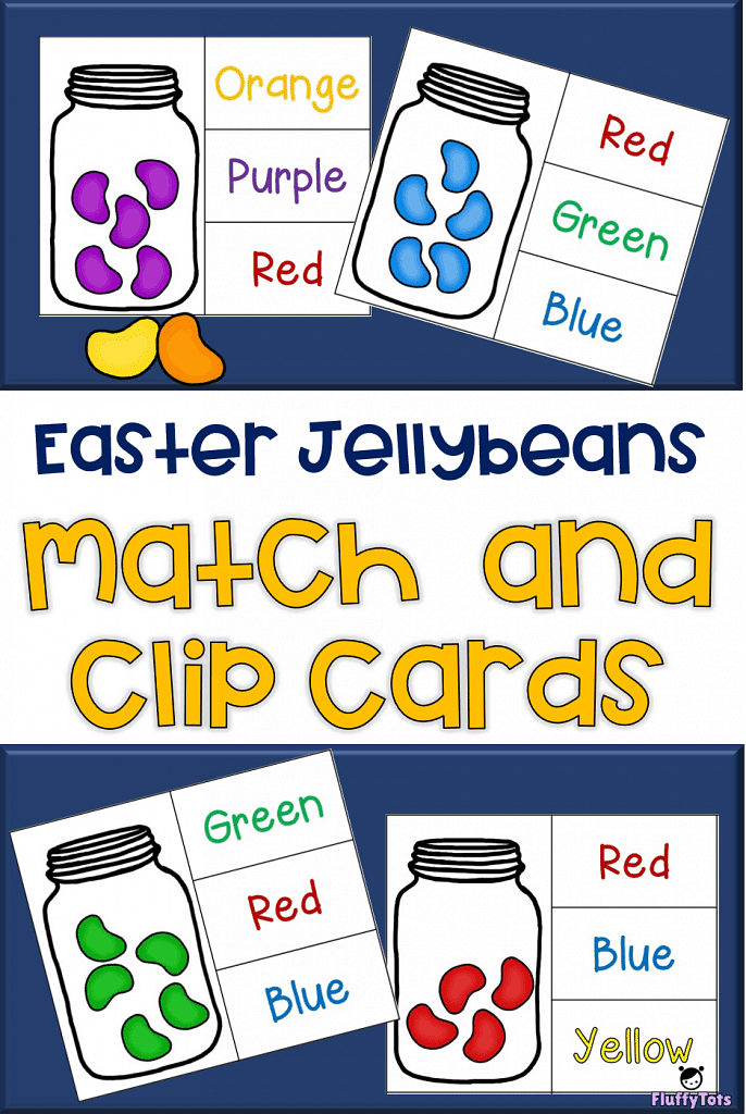 Easter Jellybeans Match and Clip Cards Printable