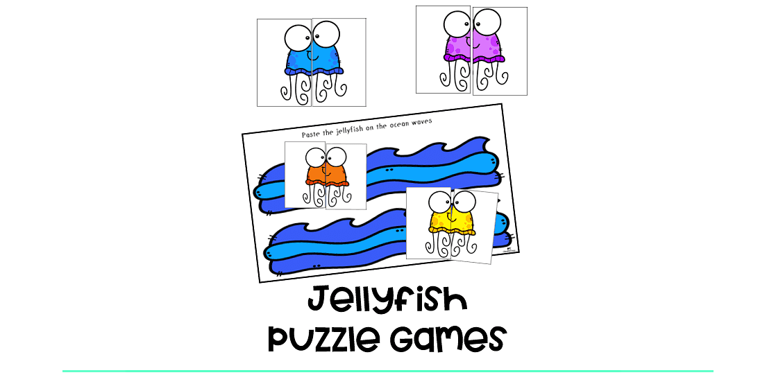 4 Fun Jellyfish Printable Puzzles for Kids and Toddlers 1