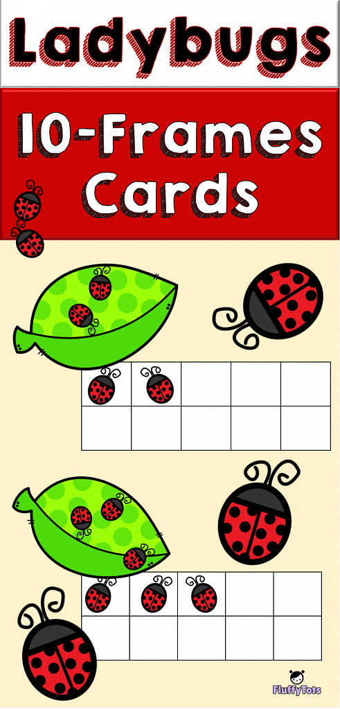 Ladybugs Match The 10-Frames Cards : FREE 10 10-Frames Cards 3 Ladybugs 10-frames cards