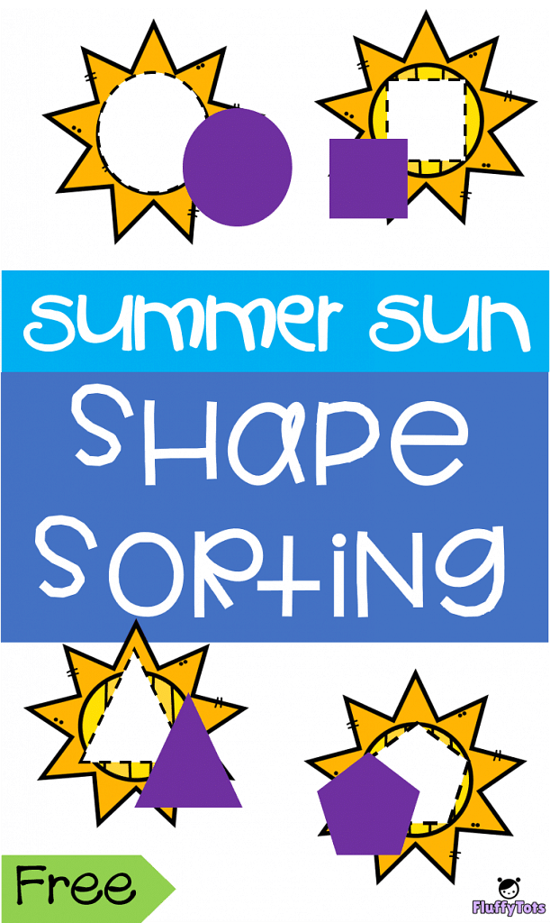 Easy Sun Shape Sorting Printables Activities 1 Summer Sun Shape Sorting Printable