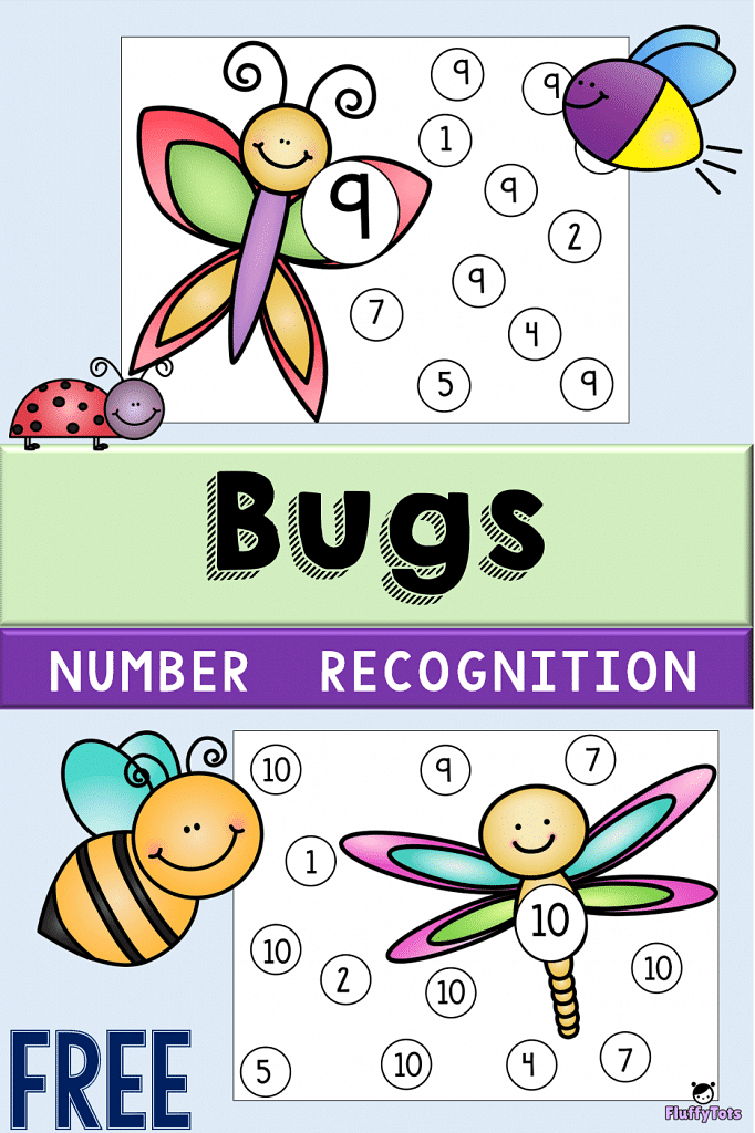Fun and Easy Bugs 1 to 10 Number Recognition for Preschool Kids 2 BUGS NUMBER RECOGNITION