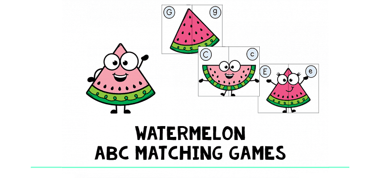 WATERMELON ABC MATCHING GAMES