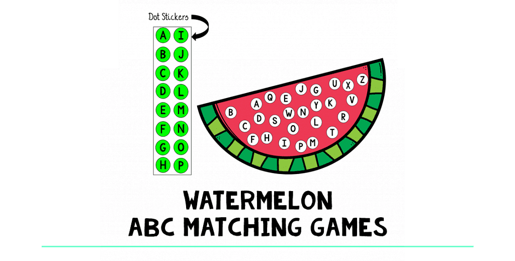 4 Fun Watermelon Preschool Activities for Summer 2 Watermelon ABC Matching Games