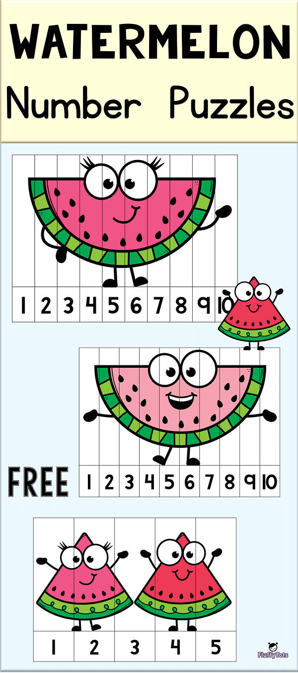 Watermelon Number Puzzles : FREE 5 Exciting Number Puzzles 2 Watermelon Number Puzzles