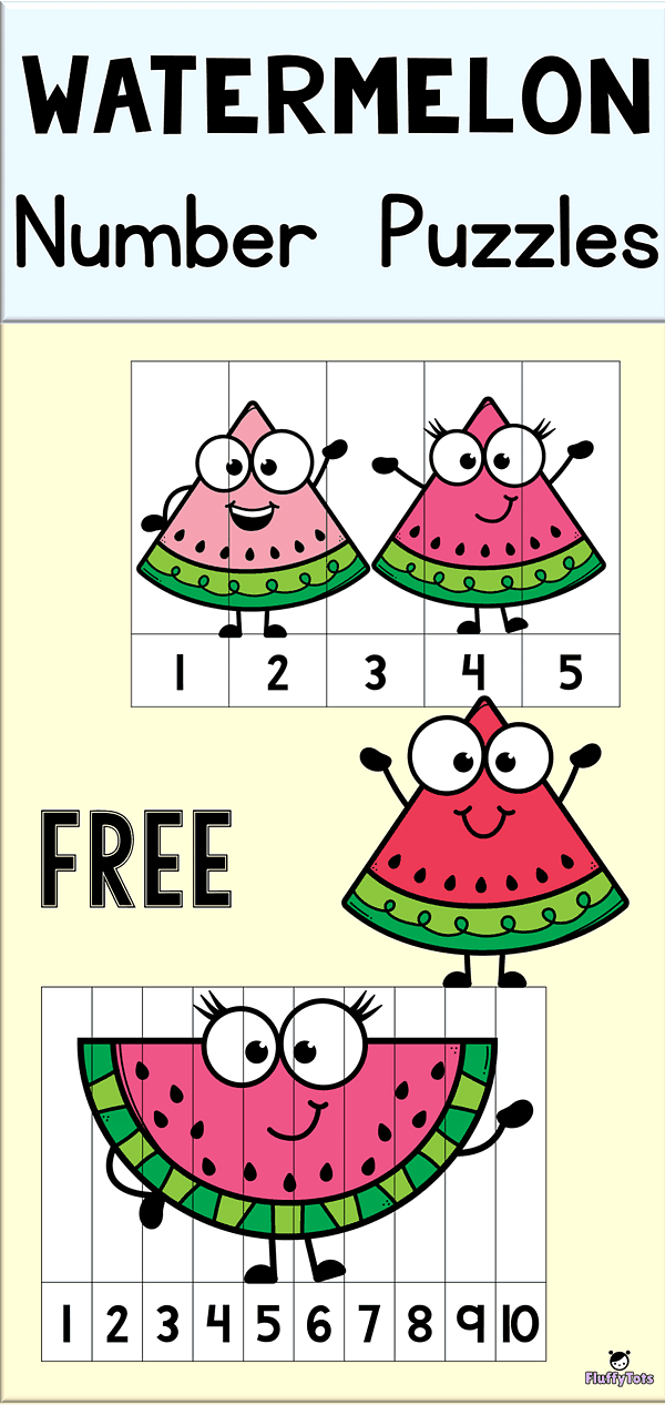 Watermelon Number Puzzles : FREE 5 Exciting Number Puzzles 3 Watermelon Number Puzzles Printables