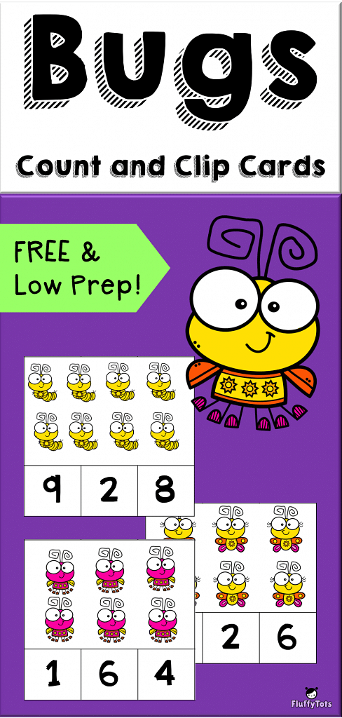 Bugs Count and Clip Cards : FREE 16 Low Prep Exciting Clip Cards 2 bugs count and clip cards