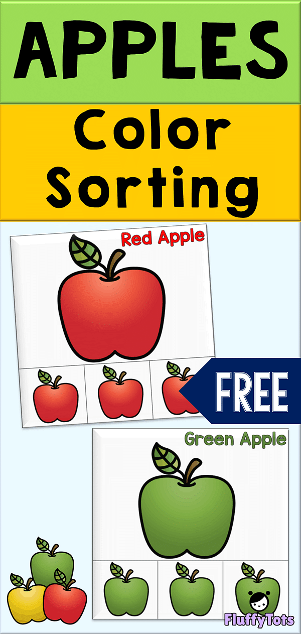 Apple Color Sorting Mat : FREE 3 Color Sorting 2 Apple Color Sorting Printables