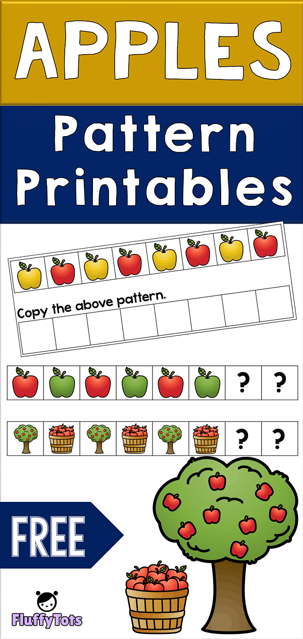 Apple Patterns Printables : FREE 4 ABAB Patterns 2 Apple Pattern Worksheets