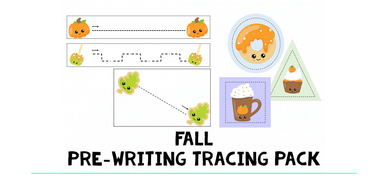 Fall Pre-Writing Tracing Worksheet