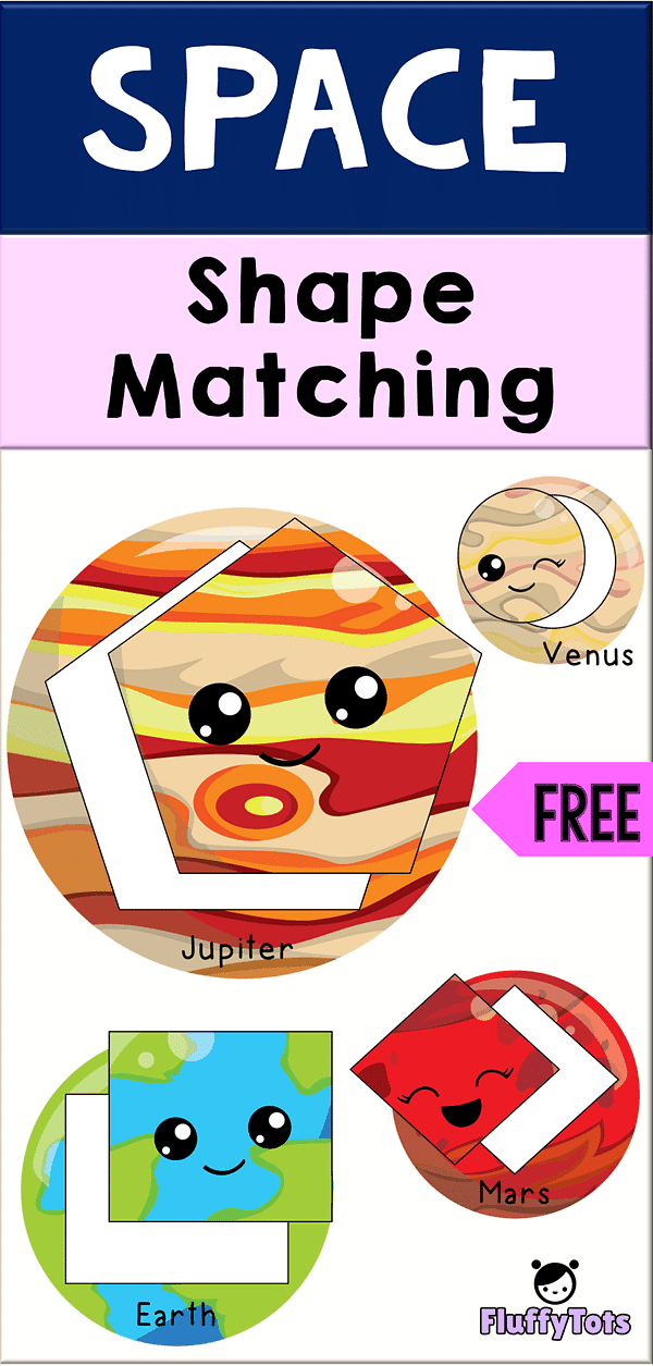 Space Shape Matching Activity : FREE 4 Planets 2 Space Shape Matching Activity