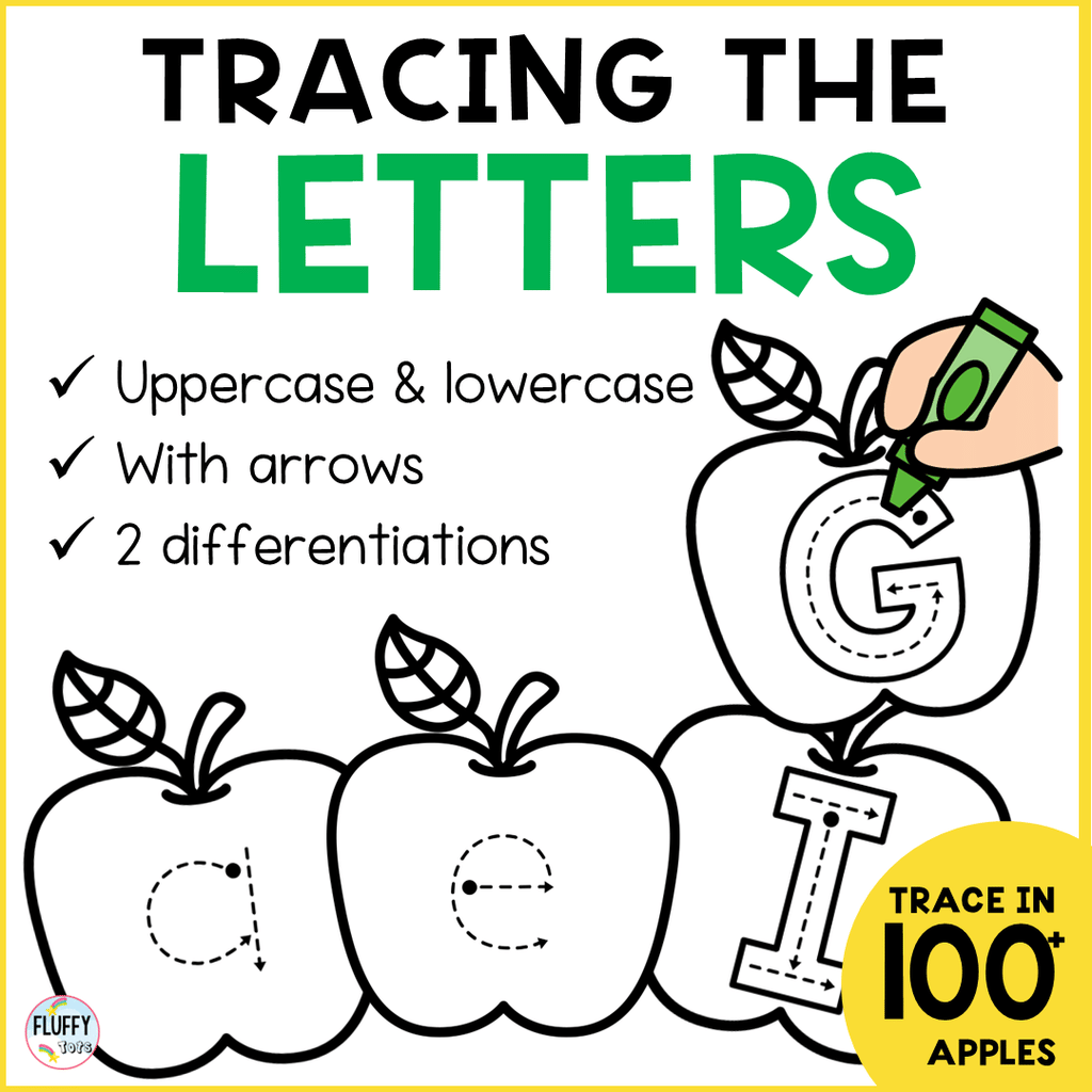 Apple Tracing Printables: FREE 6 Fun Tracing Apples 3