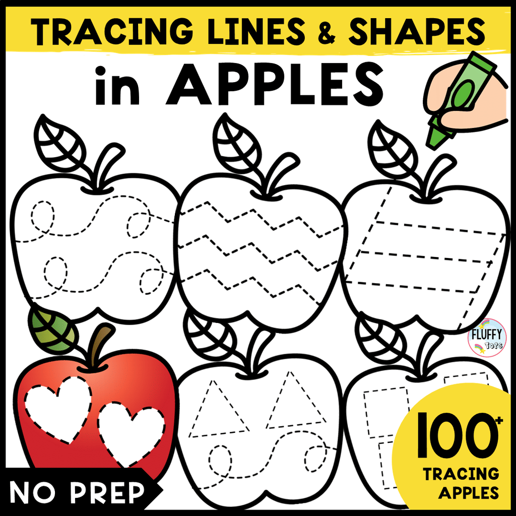 Apple Tracing Printables: FREE 6 Fun Tracing Apples 5