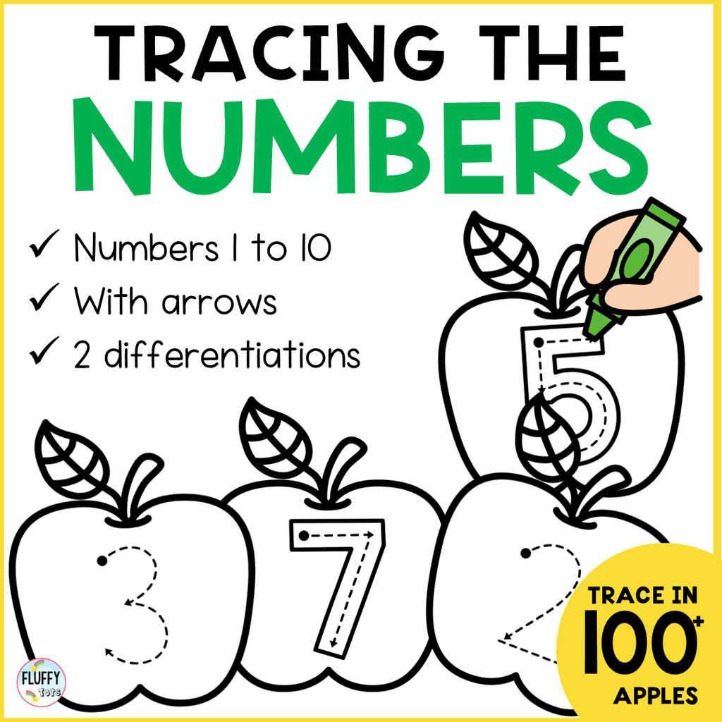 Apple Tracing Printables: FREE 6 Fun Tracing Apples 4