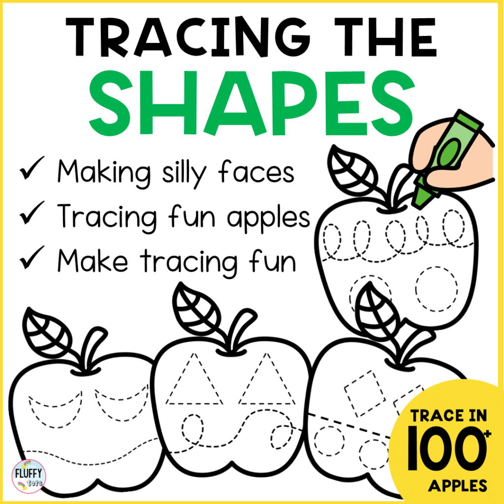 Apple Tracing Printables: FREE 6 Fun Tracing Apples 2