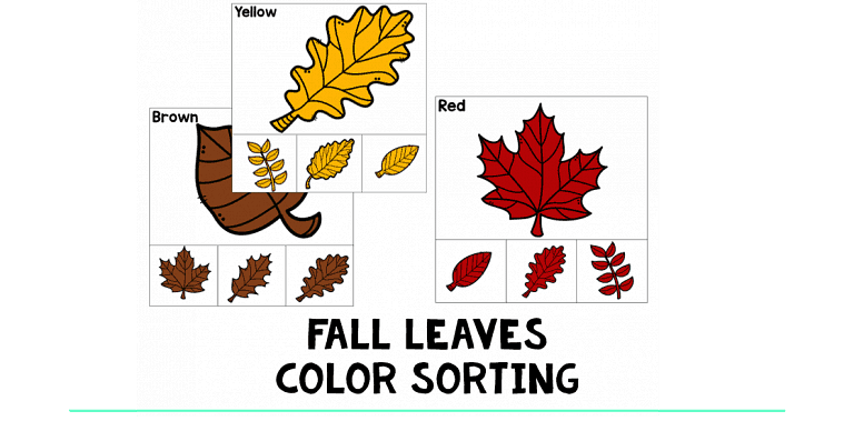 Fall Leaves Color Sorting