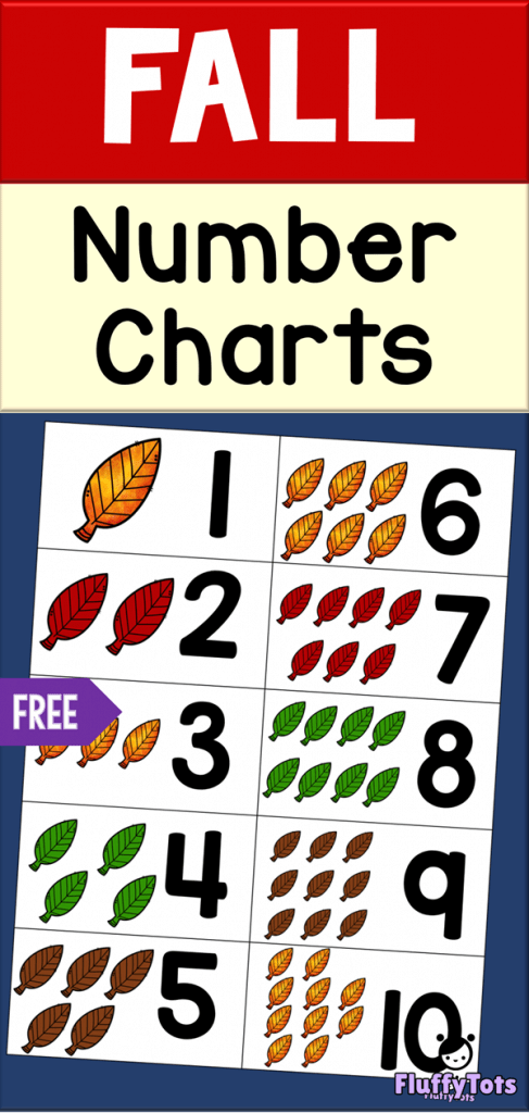 Fall Leaves Number Chart : FREE 2 Exciting Number Charts - FluffyTots