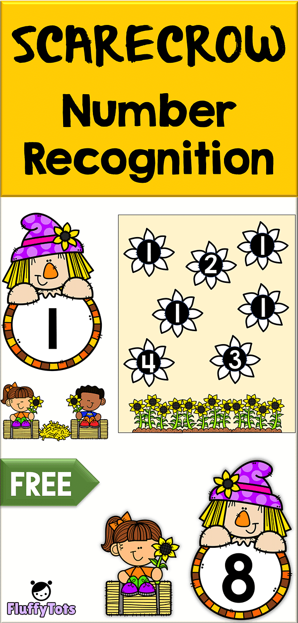 Scarecrow Number Recognition : FREE Number Recognition 1-10 Activity 2 Scarecrow Number Recognition