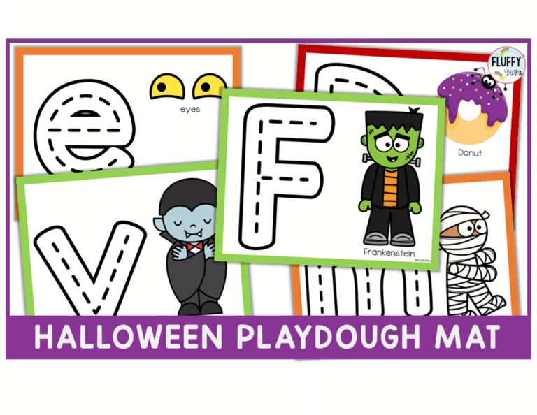 Halloween Letter Playdough Mats