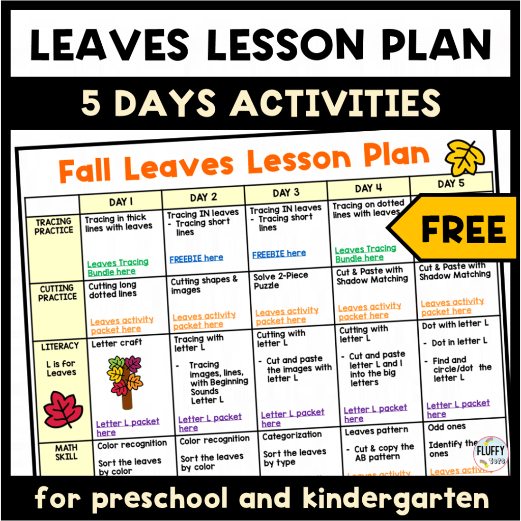 20+ Exciting Fall Printables for Kids 2 Leaves lesson plan