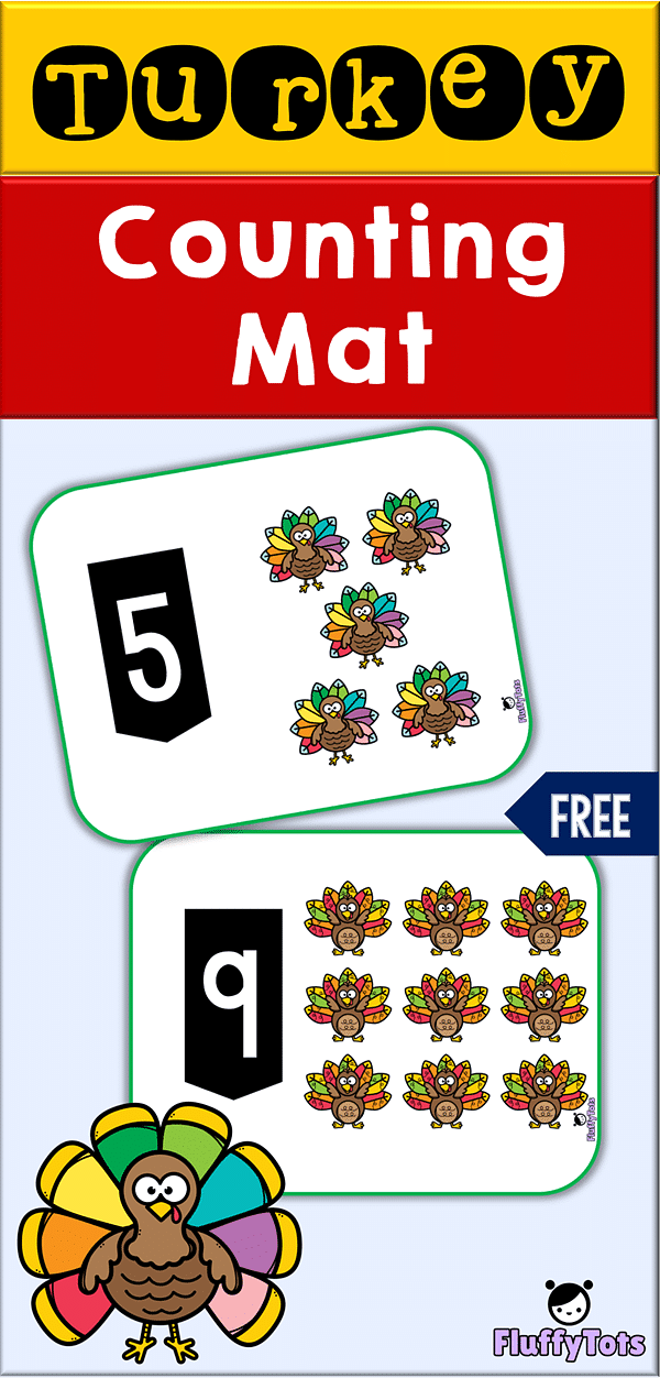 Turkey Counting Mat : FREE Counting 1-10 Activity 2 Turkey Counting Mat