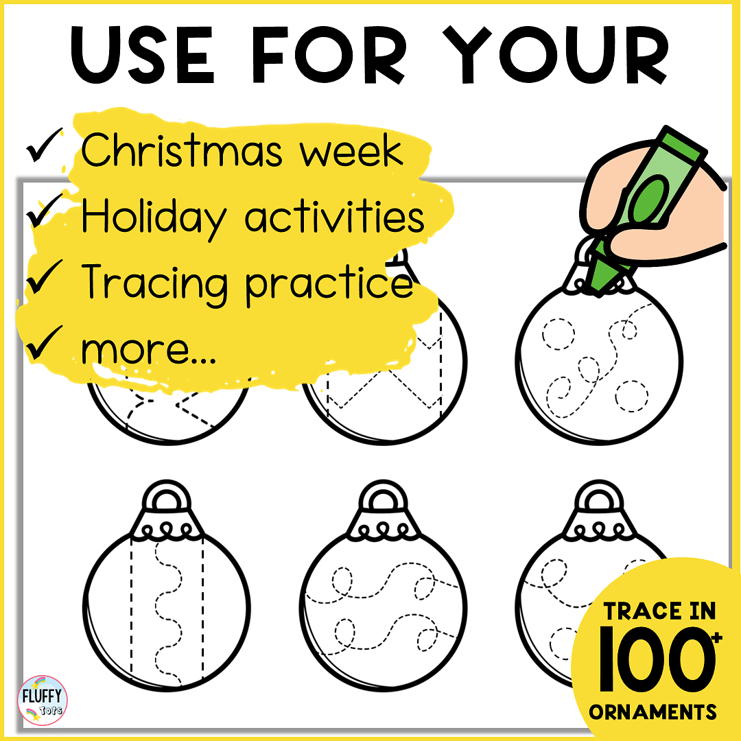 Christmas Ornaments Tracing Printables : FREE 6 Fun Tracing Ornaments 3 Christmas holiday ornaments tracing