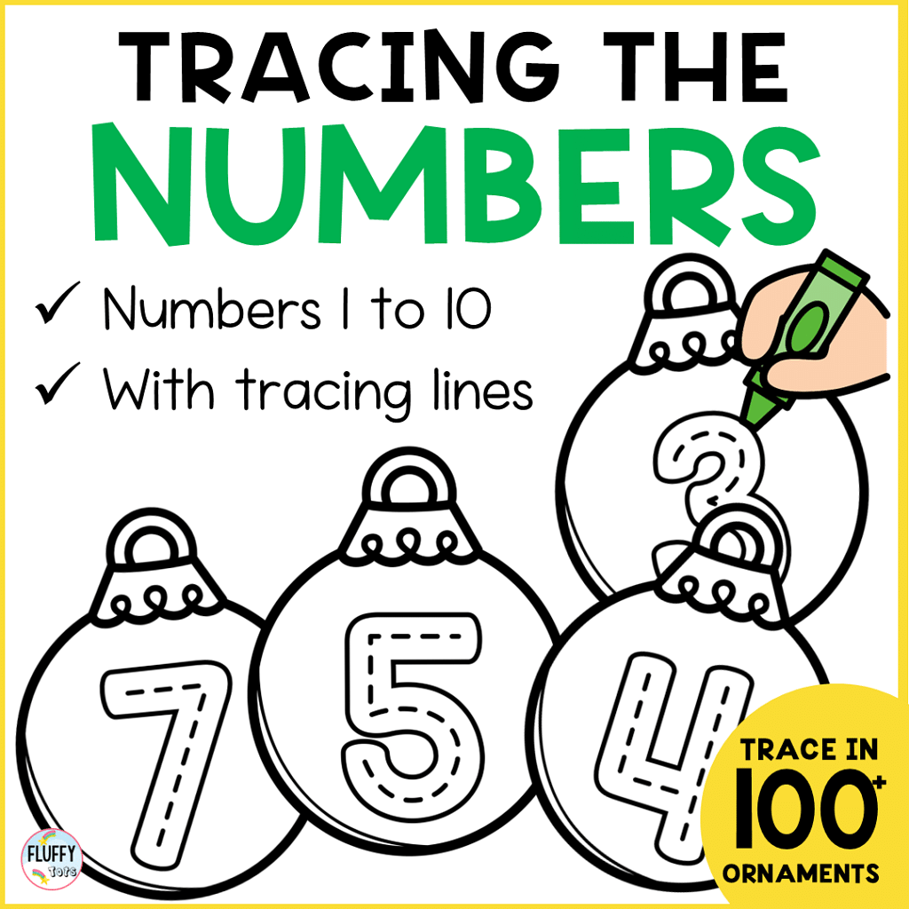 Christmas Ornaments Tracing Printables : FREE 6 Fun Tracing Ornaments 7 Christmas holiday ornaments tracing numbers