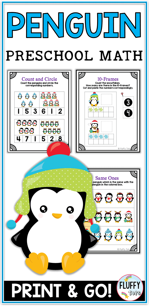 Penguin Math Activities for Preschoolers : Exciting 10 Activities 2 Penguin Math Preschool Printables