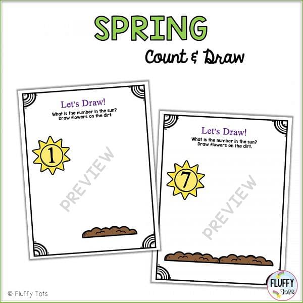 Spring Counting Count & Draw : Free Counting 1-10 Activity 3 spring counting count and draw activities for preschool