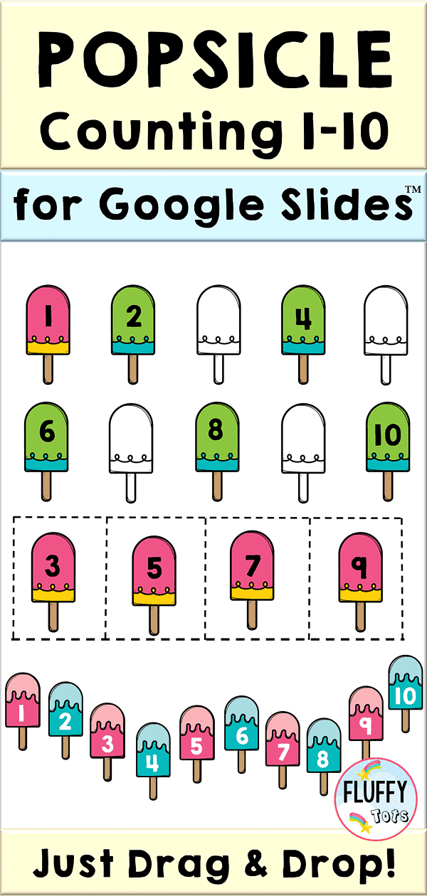 Popsicle Counting Activities for Google Slides™ : FREE Google Classroom Activities 2 counting activities for Google Slides