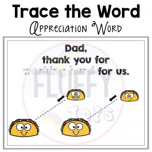 Free Father's Day Tracing Pages for Preschool and Toddler Kids 4 Father's day tracing activities