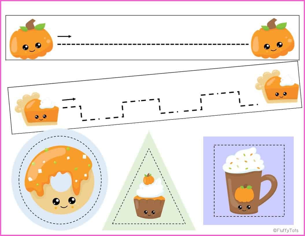 Pre Writing Tracing Printables for preschool and kindergarten - FluffyTots