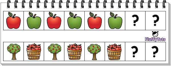Apple Patterns Printables : FREE 4 ABAB Patterns 7 Apple worksheets
