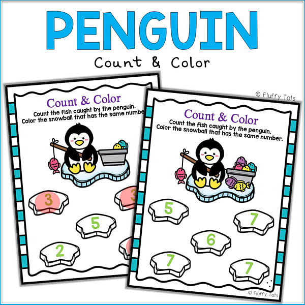 Penguin Math Activities for Preschoolers : Exciting 10 Activities 12 Penguin math worksheet preschool