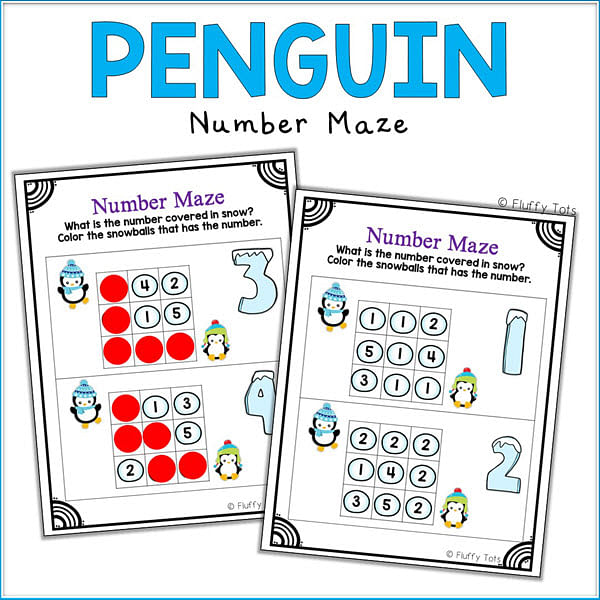 Penguin Math Activities for Preschoolers : Exciting 10 Activities 8 penguin counting printable