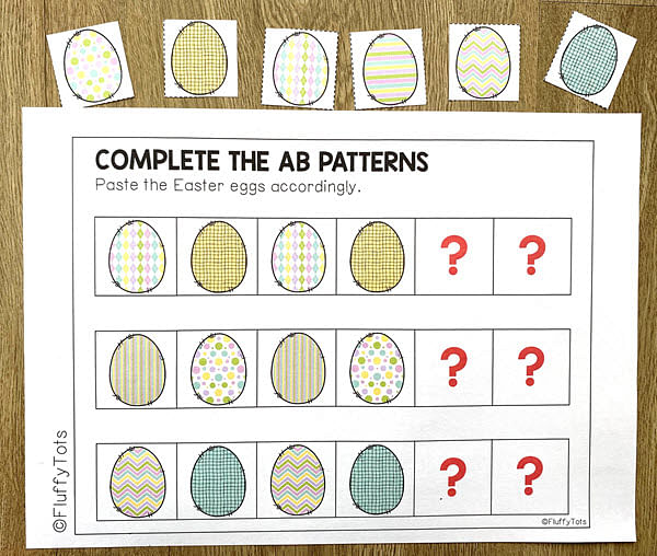Fun Easter Egg Printable AB Pattern Worksheets 3 Easter egg AB pattern printable