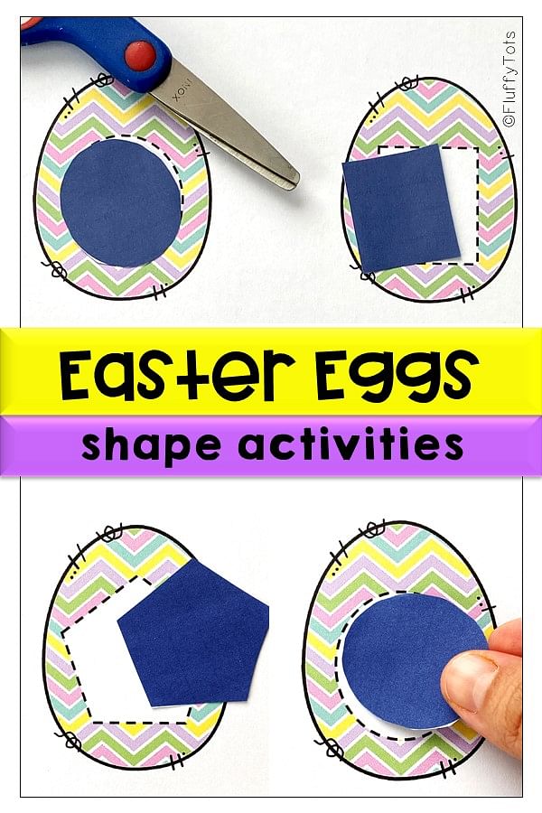 Fun Easter Egg Printable Shape Sorting Activity 2 Easter egg printable shape activities for preschoolers