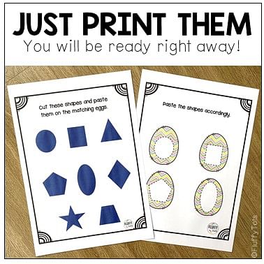Fun Easter Egg Printable Shape Sorting Activity 3 Easter egg printable for toddler activities