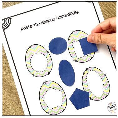 Fun Easter Egg Printable Shape Sorting Activity 4 Easter egg printable for fine motor activities