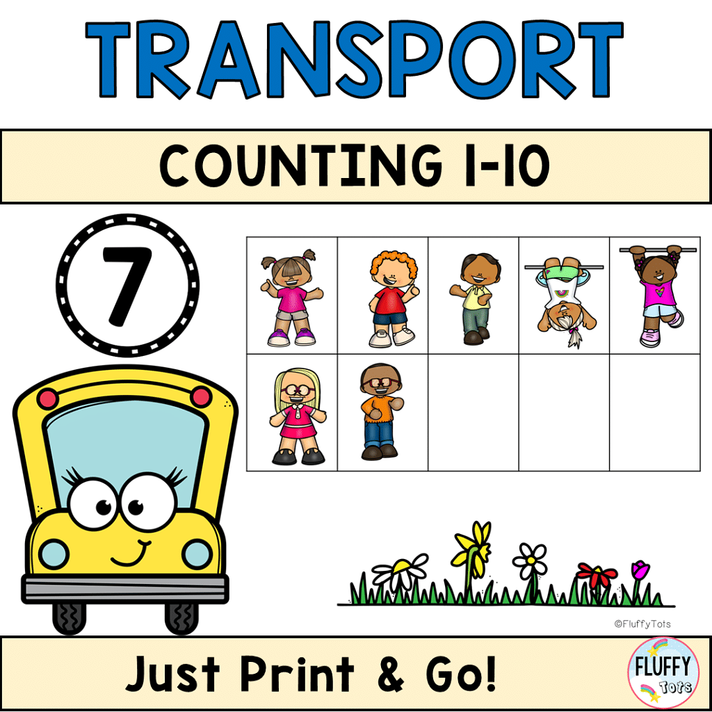 TRANSPORTATION MATH PRINTABLES