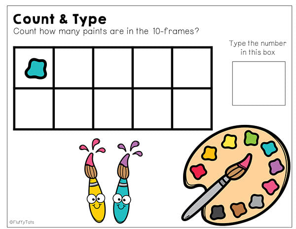 Fun Counting Activities for Google Slides™ : 10-Frames Counting 2 google slides for kindergarten