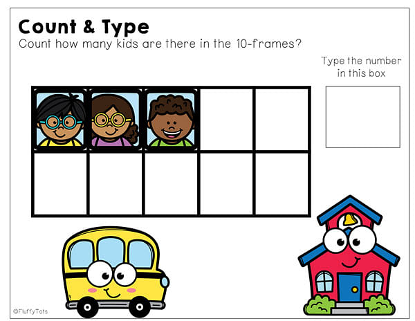 Fun Counting Activities for Google Slides™ : 10-Frames Counting 4 google slides for preschool