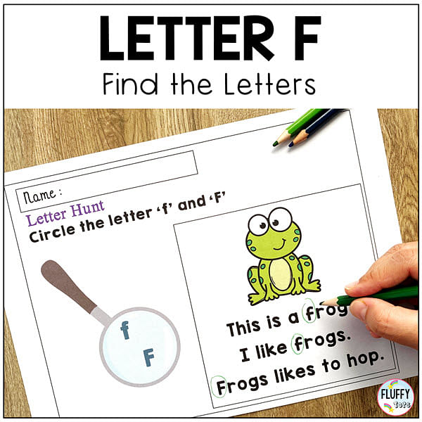 Letter F worksheets